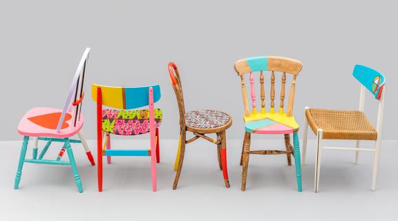 Yinka Ilori Chairs Upcycling